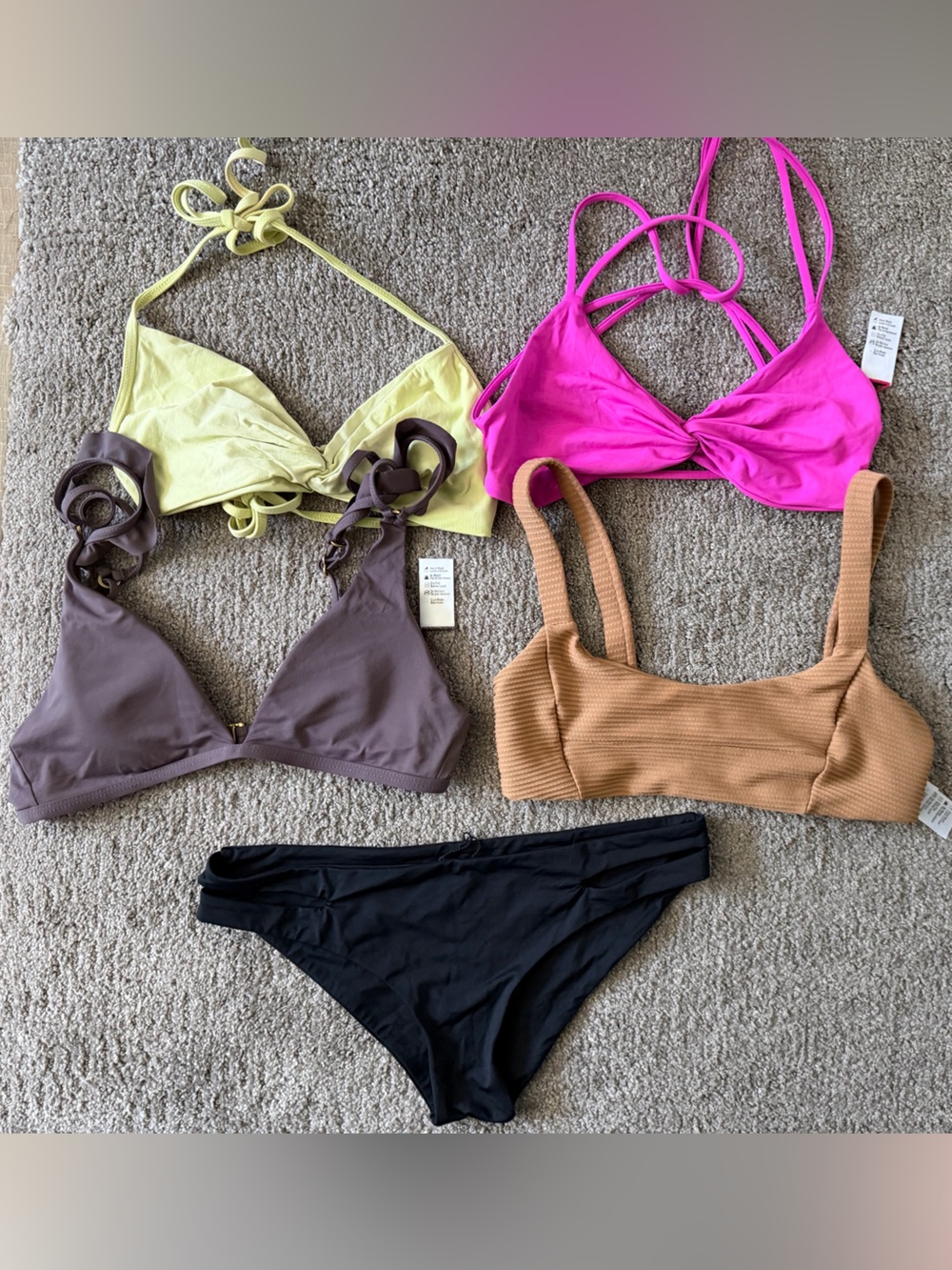 l*space Bundle of Four Bikini Tops and One Bottom Sz Medium Summer Beach